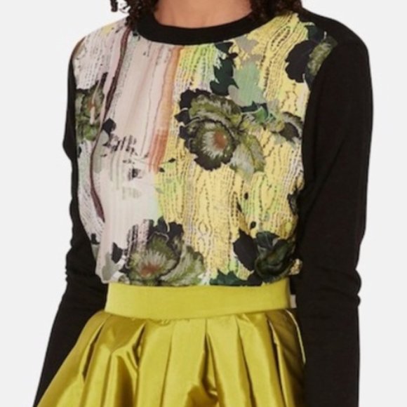 TOPSHOP Floral Print Lightweight Knit Sweater - Picture 1 of 9